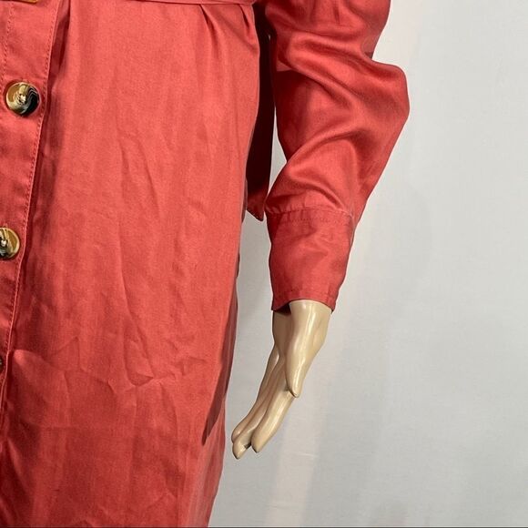 Time & Tru coral Woven Utility Shirt Dress - Picture 9 of 13